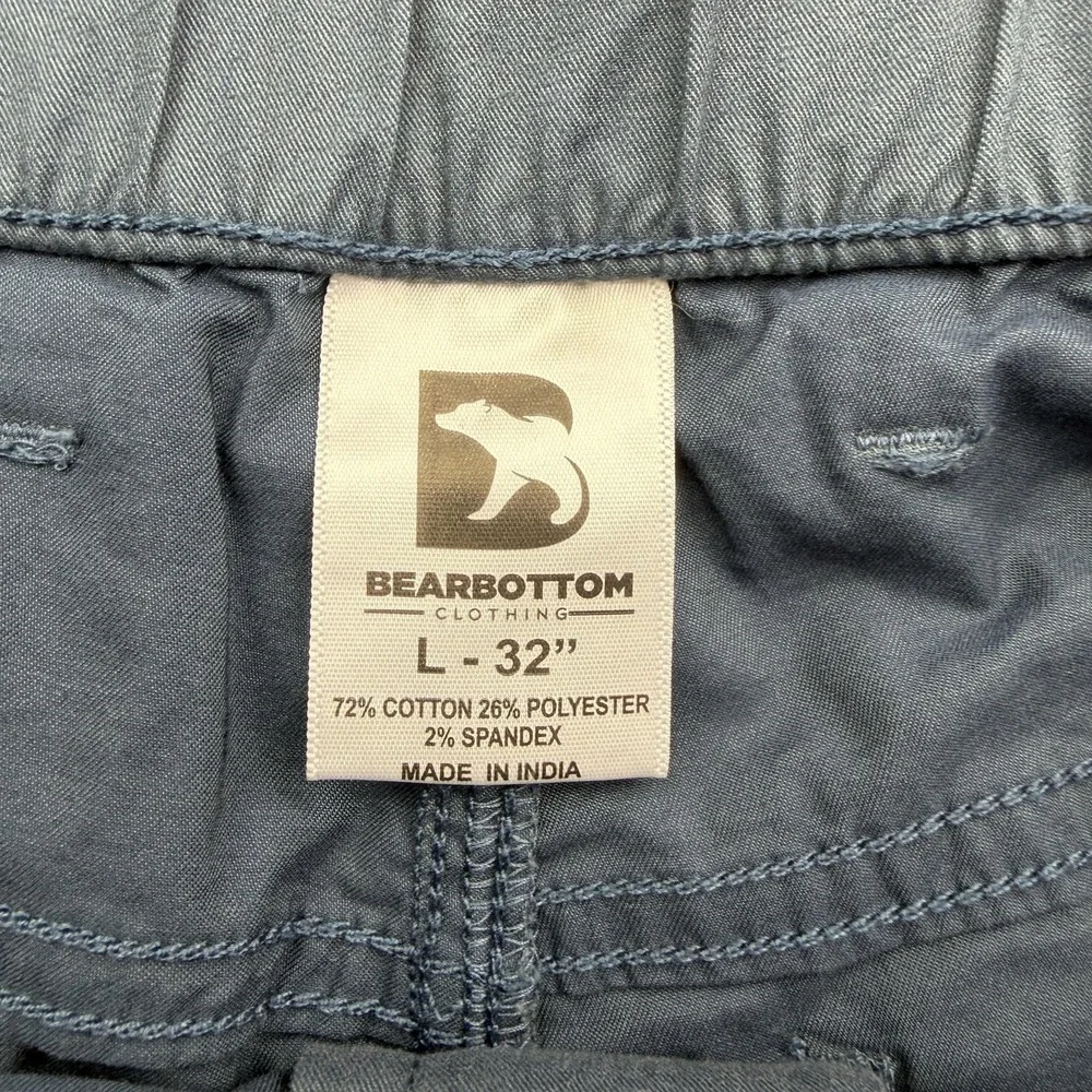 Bearbottom Pants Mens 32 X 32 Blue Chino Cotton Polyester Stretch Comfort